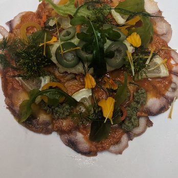 Crawford & Son - Octopus carpaccio with olive tapenade - New American Near Me - Raleigh, North Carolina