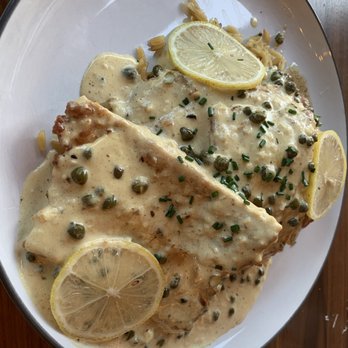 Milestone - Pork Piccata with Spinach in a Dijon caper cream sauce - American Near Me - El Dorado Hills, California Milestone - Pork Piccata with Spinach in a Dijon caper cream sauce - American Near Me - El Dorado Hills, California