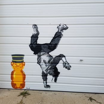 Wabash Avenue Murals - Break Girl by DJ Lu 2019 (and fnnch's Honey Bear 2018) - Public Art Near Me - Lafayette, Indiana Wabash Avenue Murals - Break Girl by DJ Lu 2019 (and fnnch's Honey Bear 2018) - Public Art Near Me - Lafayette, Indiana