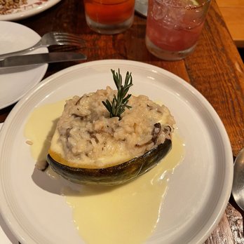 Amerikas - Acorn squash with mushroom risotto. - Latin American Near Me - Oak Park, Illinois Amerikas - Acorn squash with mushroom risotto. - Latin American Near Me - Oak Park, Illinois