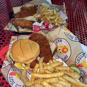 Dave's Hot Chicken - Dave's #3 1 Tender & 1 Slider w/ Fries (front) & Dave's #1 2 Tenders w/ Fries (back) - Chicken Shop Near Me - Culver City, California Dave's Hot Chicken - Dave's #3 1 Tender & 1 Slider w/ Fries (front) & Dave's #1 2 Tenders w/ Fries (back) - Chicken Shop Near Me - Culver City, California