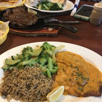 Edna Seafood and Grill - Grilled flounder with etouffee sauce. - Seafood Near Me - Edna, Texas