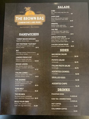 Menu photo 3 The Brown Bag Palm Desert, CA Menu photo 3 The Brown Bag Palm Desert, CA