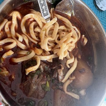 Bafang Dumpling - Beef mala noodle soup. Good texture of noodles even with delivery. Not too salty, great mala flavor with pickles and tender beef - Taiwanese Near Me - San Diego, California