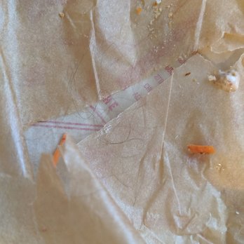 Bun Mee - Big, big, curly black hair in my sandwich wrapper. Touching the sandwich. Lack of hygiene is definitely off-putting. - Vietnamese Near Me - San Francisco, California Bun Mee - Big, big, curly black hair in my sandwich wrapper. Touching the sandwich. Lack of hygiene is definitely off-putting. - Vietnamese Near Me - San Francisco, California