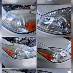 Cool Auto Detail - Headlight Restoration Before and After with a ceramic coating topper at Cool Auto Detail Tucson