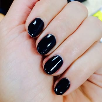 Crystal Nails - Black opi gel mani - Nail Salons Near Me - Pasadena, California