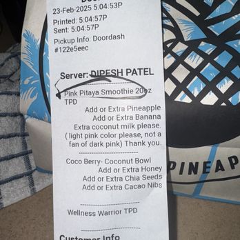Playa Bowls - Receipt. - Juice Bars & Smoothies Near Me - San Antonio, Texas Playa Bowls - Receipt. - Juice Bars & Smoothies Near Me - San Antonio, Texas