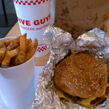 Five Guys - Bacon cheeseburger and fries at Five Guys. Mmm - Burgers Near Me - Orange, California