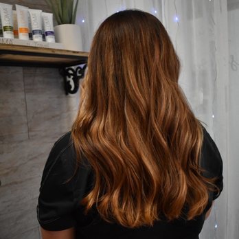 Salon Muse - Balayage highlights with a warm red base color - Hair Salons Near Me - Apple Valley, California Salon Muse - Balayage highlights with a warm red base color - Hair Salons Near Me - Apple Valley, California