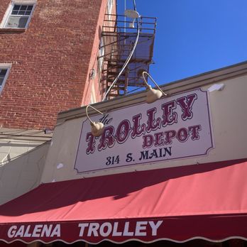Galena Trolley Tours - The business sign on the building - Bus Tours Near Me - Galena, Illinois