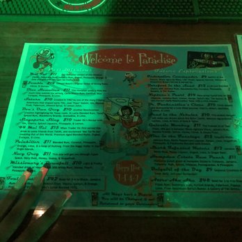 Lei Low - The menu is so cute. Wednesday's the left side of the menu is half off - Cocktail Bars Near Me - Houston, Texas