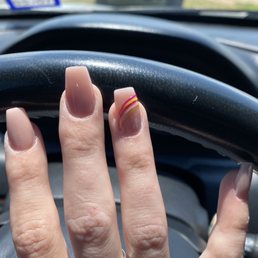 Natural Acrylic w retro summer accent!