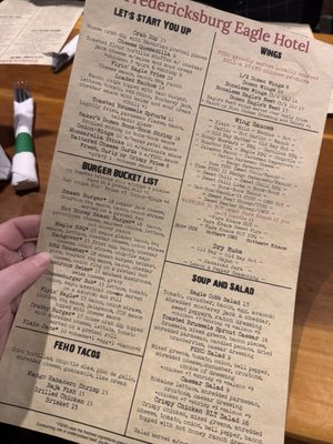 Menu photo 2 Fredericksburg Eagle Hotel Fredericksburg, PA