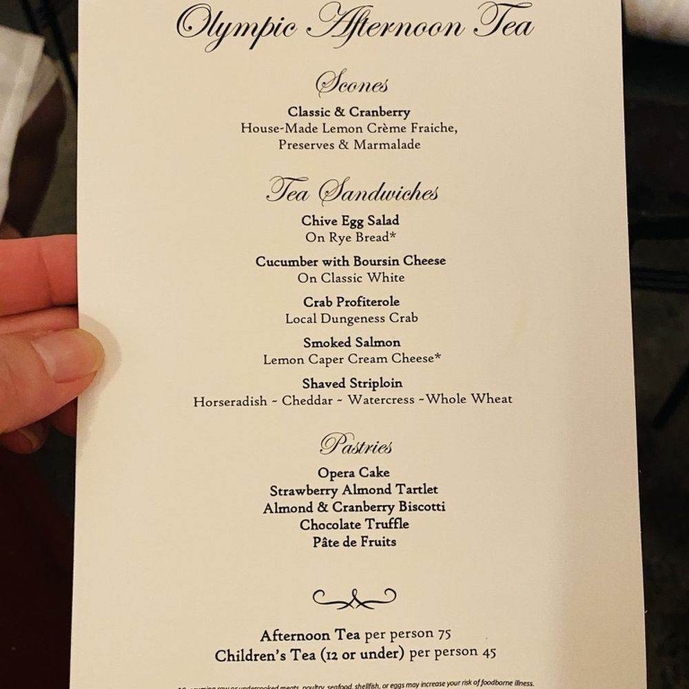 Fairmont Olympic Hotel, Seattle - Menu - Hotels Near Me - Seattle, Washington