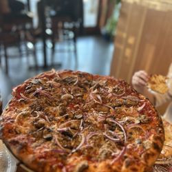 Double Mountain - Sausage Onion and Mushroom Pizza