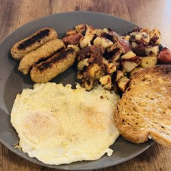 Oaks Eatery - Sausage, eggs and potatoes