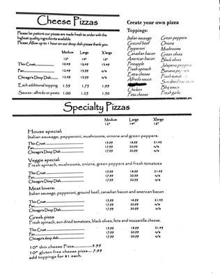 Menu photo 5 Chicago's Pizza Demorest, GA Menu photo 5 Chicago's Pizza Demorest, GA