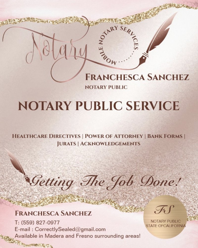 FRANCHESCA NOTARY PUBLIC Updated September 2024 11 Photos Madera