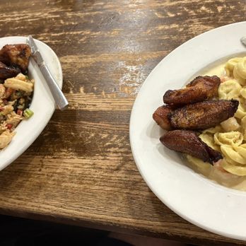 Havana Harry's - Mixed fried rice with chicken, beef, shrimp, pork and mussels and shrimp tortellini with Alfredo - Cuban Near Me - Coral Gables, Florida Havana Harry's - Mixed fried rice with chicken, beef, shrimp, pork and mussels and shrimp tortellini with Alfredo - Cuban Near Me - Coral Gables, Florida