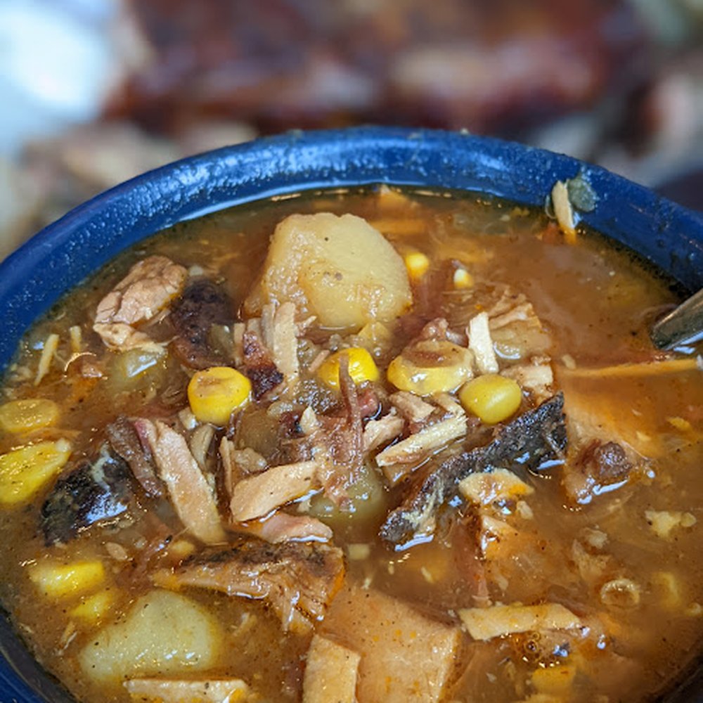 Tsg Bbq - Brunswick Stew was loaded with corn, potatoes, lima beans & all kinds of smoked meats. Super yummy:) - Barbeque Near Me - Elma, New York Tsg Bbq - Brunswick Stew was loaded with corn, potatoes, lima beans & all kinds of smoked meats. Super yummy:) - Barbeque Near Me - Elma, New York