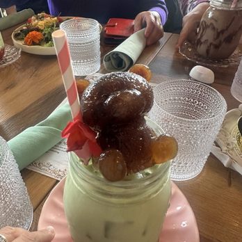 El Encanto - Matcha strawberry  ,oat milk with cute ice coffee teddy bear  delicious. - Breakfast & Brunch Near Me - San Diego, California