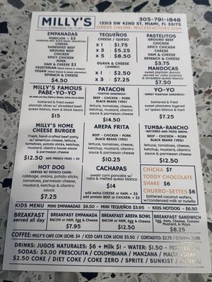 Menu photo 5 Milly's Empanada Factory Miami, FL