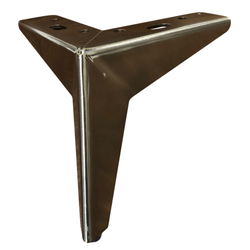 Famcor Fabrics - SOFA LEG FM08 - 5 INCH HIGH X 5 INCH T-CORNER, NICKEL FINISH
