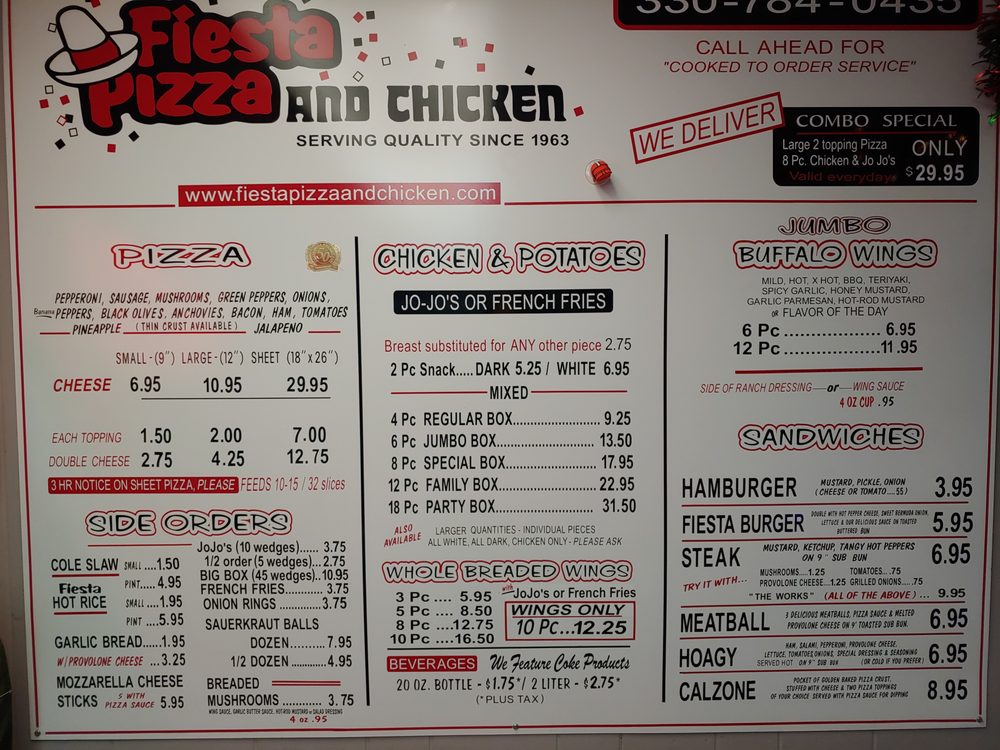 FIESTA PIZZA & CHICKEN Updated September 2024 19 Reviews 2792 Albrecht Ave, Akron, Ohio