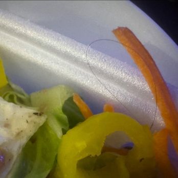 Julian's Little Italy - Black hair in salad on Valentine's Day - Italian Near Me - Dunedin, Florida