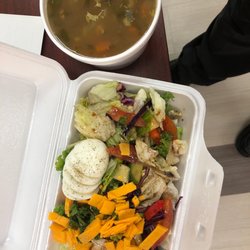 Cafe Eighty-Eight - Salad and beef barley soup.