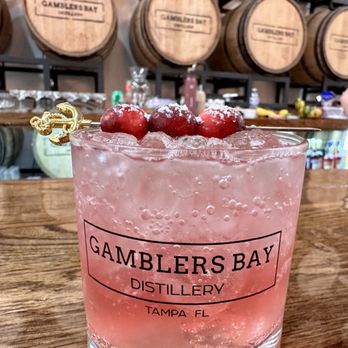 Gamblers Bay Distillery - Cranberry ginger cocktail - Distilleries Near Me - Tampa, Florida Gamblers Bay Distillery - Cranberry ginger cocktail - Distilleries Near Me - Tampa, Florida