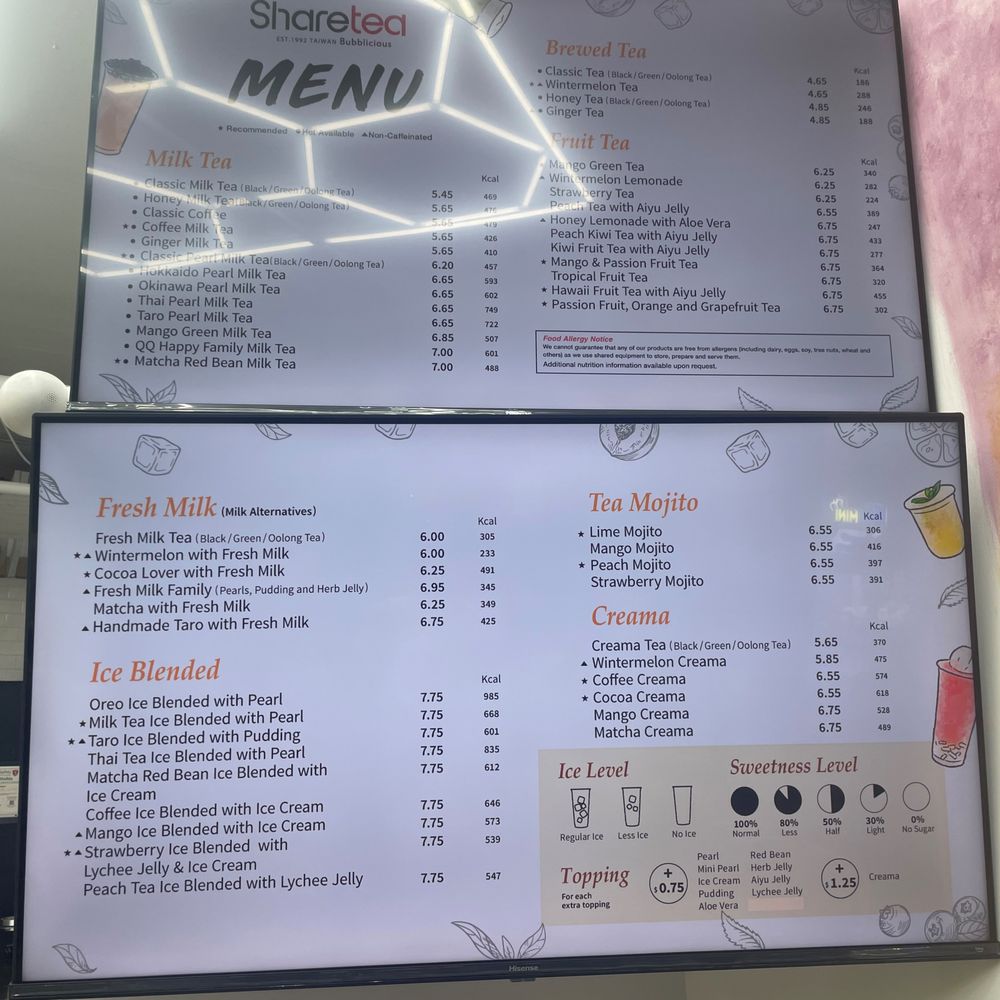 Sharetea - CV Menu - Coffee & Tea Near Me - San Diego, California