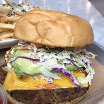 Split - Veggie burger with cheese and fried egg - Breakfast & Brunch Near Me - San Francisco, California