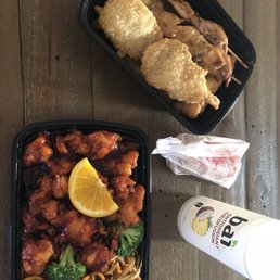 Orange chicken dinner special and the combo platter (bai not included) Orange chicken dinner special and the combo platter (bai not included)