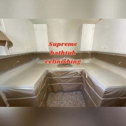 Supreme Bathtub Refinishing - Cabinets and kitchen countertops (color white)