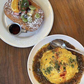 Kitchen Story - Tornado Galbi Omurice Breakfast, Mascarpone Stuffed Deep Fried French Toast - Breakfast & Brunch Near Me - Oakland, California