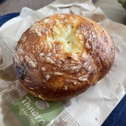 Asiago Bagel, burned spots Asiago Bagel, burned spots