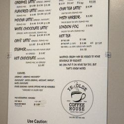 Ye Olde Coffee House - Menu