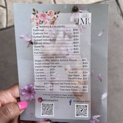 ML Nail Spa - Menu of services