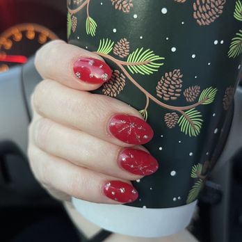 LV Nails 2 - Rose did an awesome job on my Christmas nails! - Nail Salons Near Me - Athens, Georgia LV Nails 2 - Rose did an awesome job on my Christmas nails! - Nail Salons Near Me - Athens, Georgia