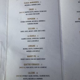 Pizzeria Vittoria - menu - Pizza Near Me - Savannah, Georgia