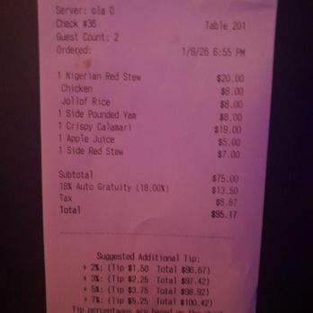 Native - Native Receipt - Lounges Near Me - Brooklyn, New York