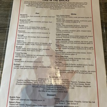 Fire In The Bricks Neapolitan Pizza - Pizza menu at in the Brick's - Italian Near Me - Palm Coast, Florida