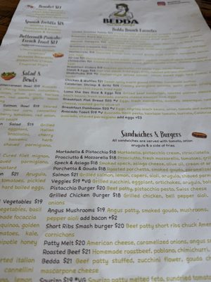 Menu photo 1 Bedda San Diego, CA