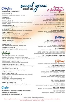 Menu photo 1 Sunset Green Restaurant & Bar Lake Harmony, PA Menu photo 1 Sunset Green Restaurant & Bar Lake Harmony, PA