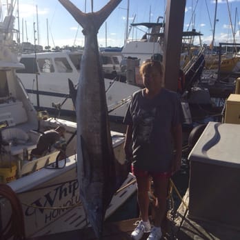Whipsaw Sportfishing - Paula and her 130 pound Striped Marlin. - Fishing Near Me - Honolulu, Hawaii Whipsaw Sportfishing - Paula and her 130 pound Striped Marlin. - Fishing Near Me - Honolulu, Hawaii