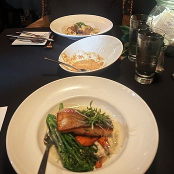 Over The Moon Cafe - *Wild Pacific King , Salmon Braised Short Rib Ragu , & Crab Bisque with Tarragon - New American Near Me - Tacoma, Washington Over The Moon Cafe - *Wild Pacific King , Salmon Braised Short Rib Ragu , & Crab Bisque with Tarragon - New American Near Me - Tacoma, Washington