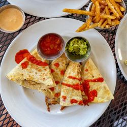 The Robinson Ale House - Charred Chicken Quesadilla w/truffle fries