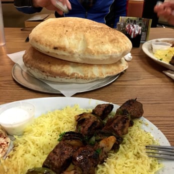 Amir Grill - Showing the lamb kabobs and fresh baked pita bread! So good! - Lebanese Near Me - Golden, Colorado Amir Grill - Showing the lamb kabobs and fresh baked pita bread! So good! - Lebanese Near Me - Golden, Colorado